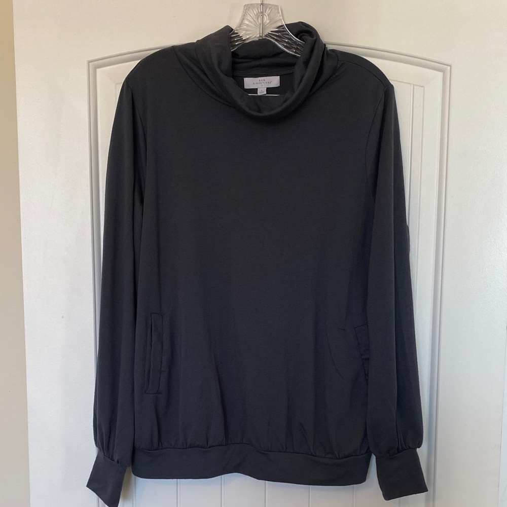 New Directions Charcoal Cowl Neck Hoodie